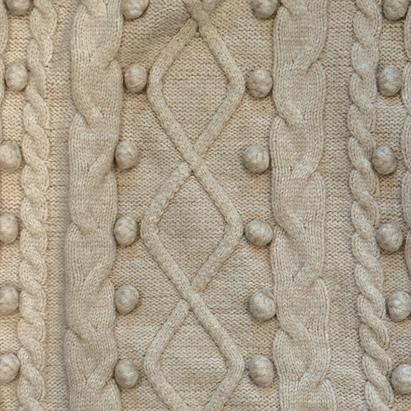 Debut Cream Cable Knit Turtleneck Sweater Vest - Picture 2 of 4